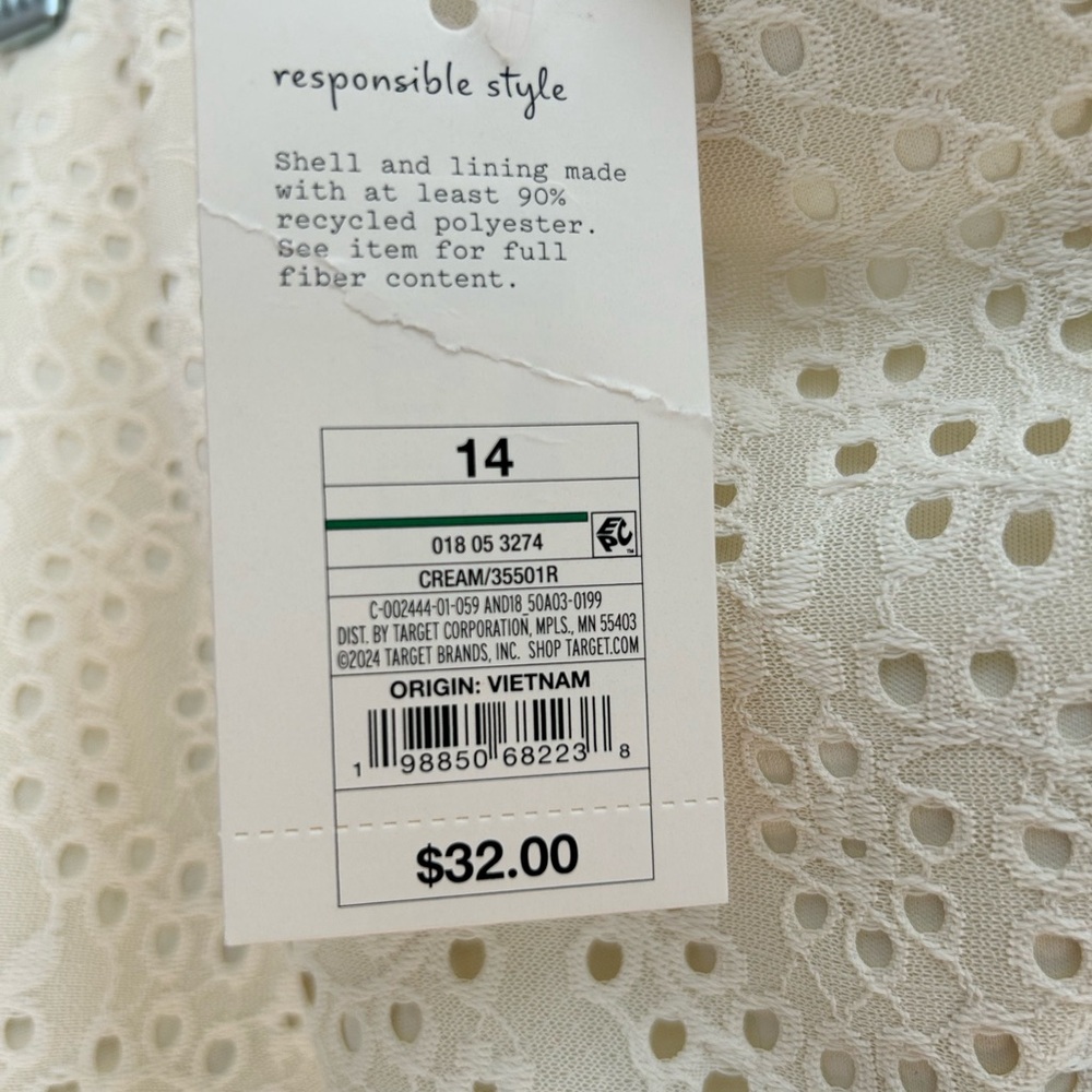 Cream Eyelet Midi Skirt - Picture 3 of 5